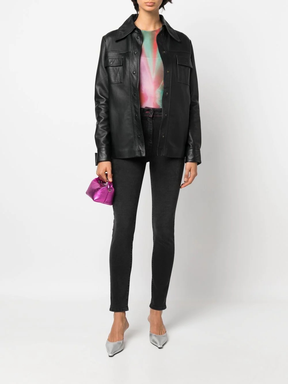 tonal-stitch skinny jeans - 2