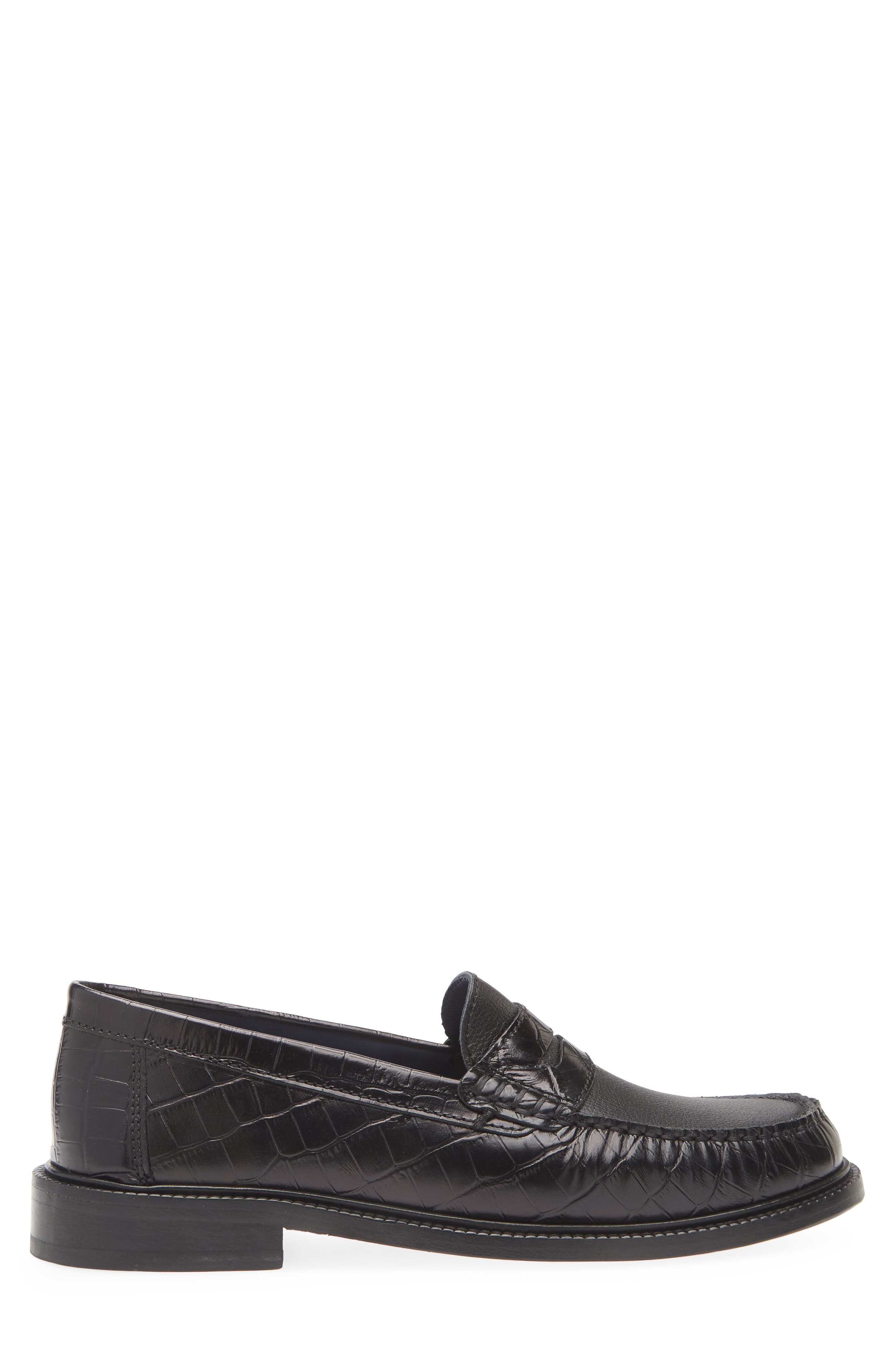 VINNY'S Yardee Penny Loafer in Black Croco at Nordstrom - 3