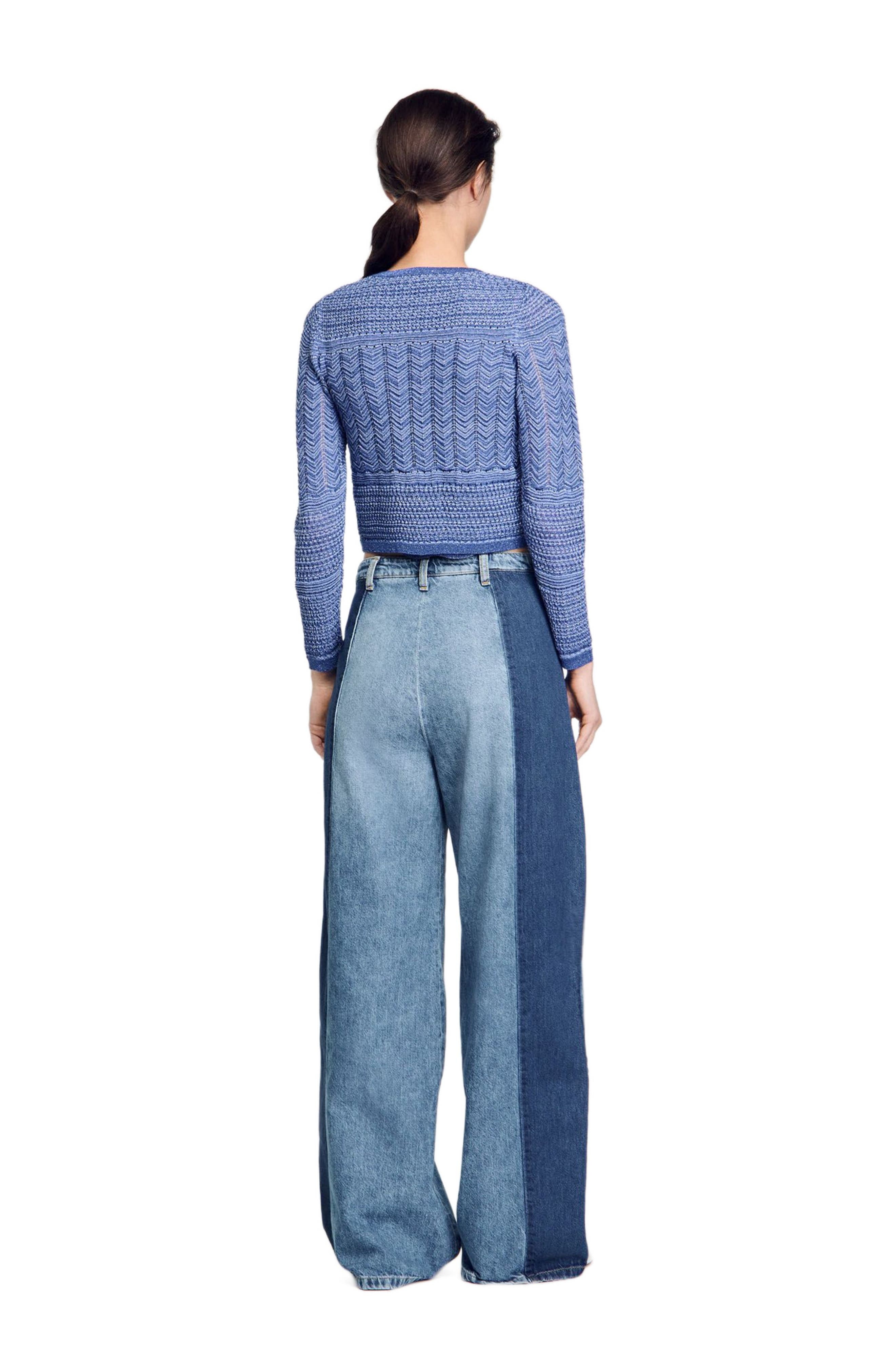 SANDRO Glitter knit cardigan in Royal Blue at Nordstrom - 3