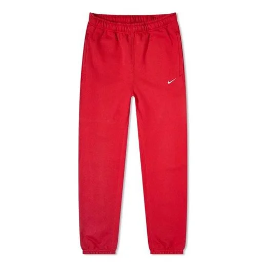 Nike Lab Logo Retro Classic Fleece Lined Bundle Feet Sports Pants Red CD6394-687 - 1