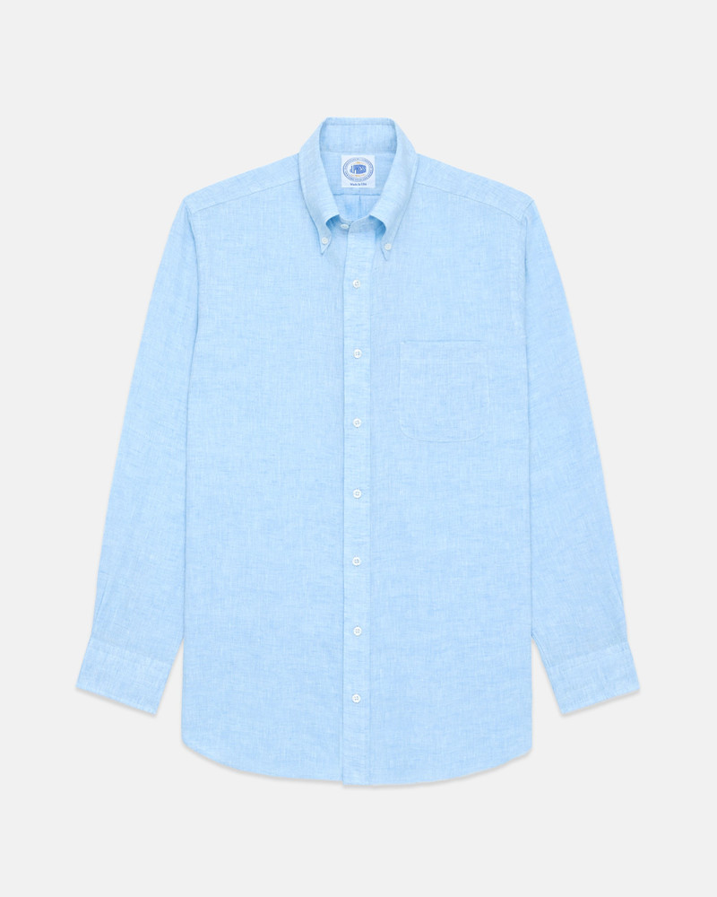 J. PRESS MADE-IN-USA THOMAS MASON LIGHT BLUE LINEN SHIRT outlook