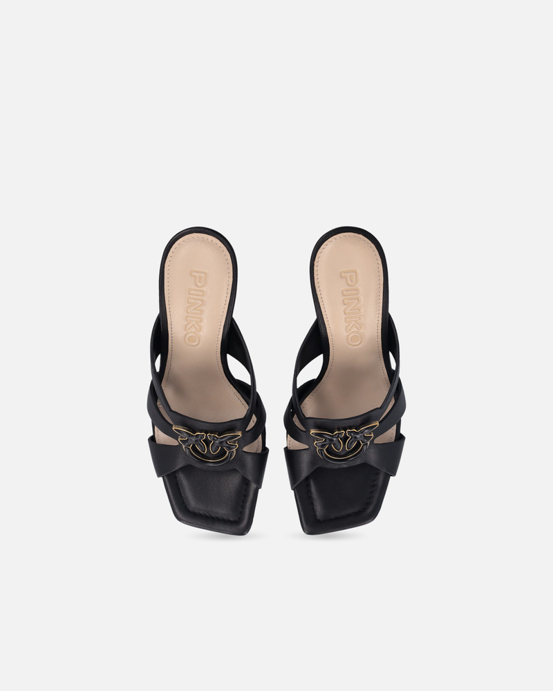 NAPPA LEATHER SANDALS WITH HEEL AND BIRD DETAIL 9