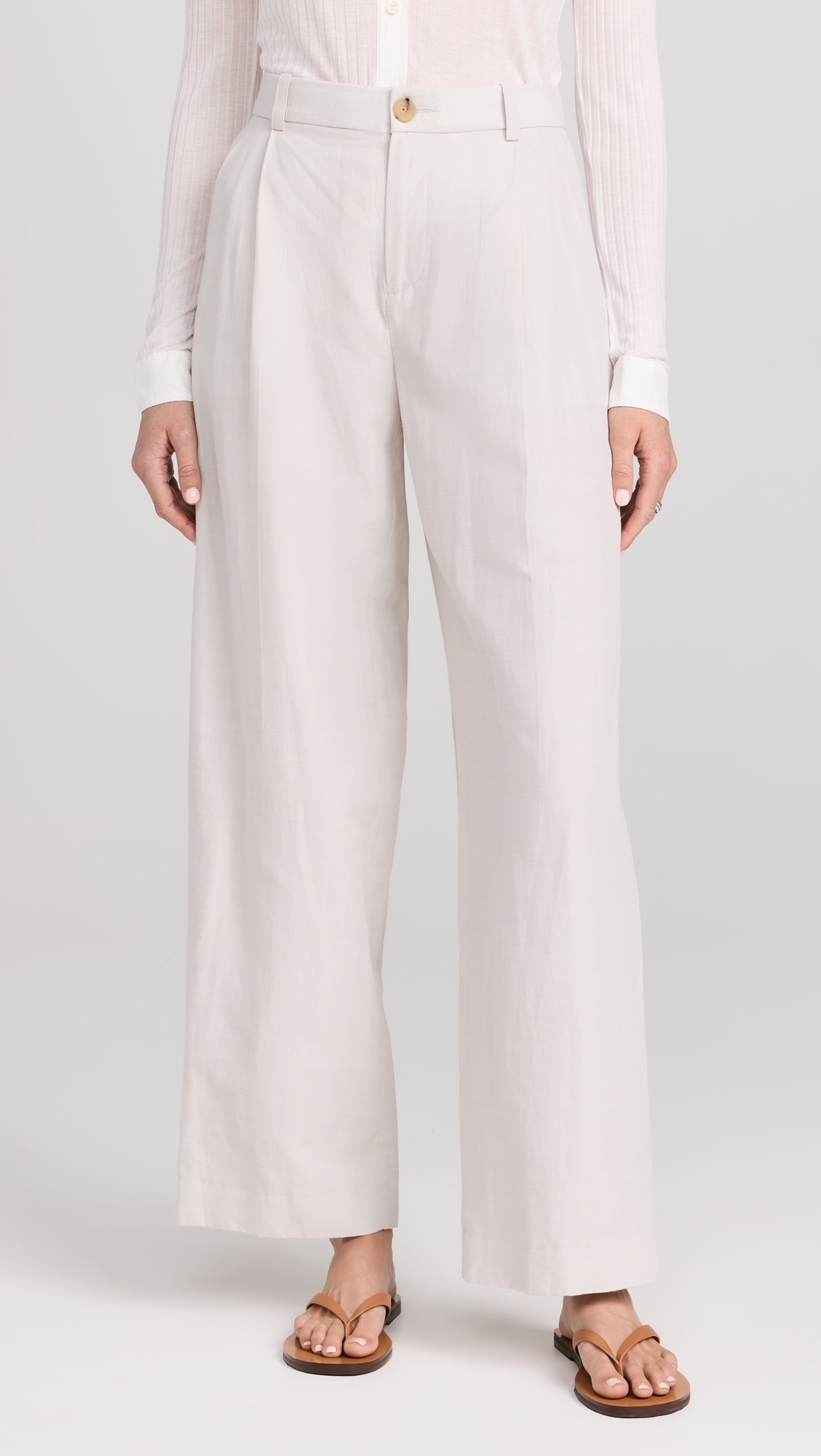 High Waisted Casual Tailored Wide Leg Pants - 1