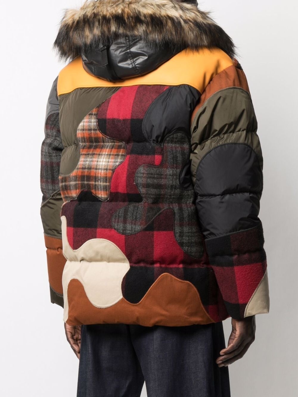 contrast-panel puffer coat - 4