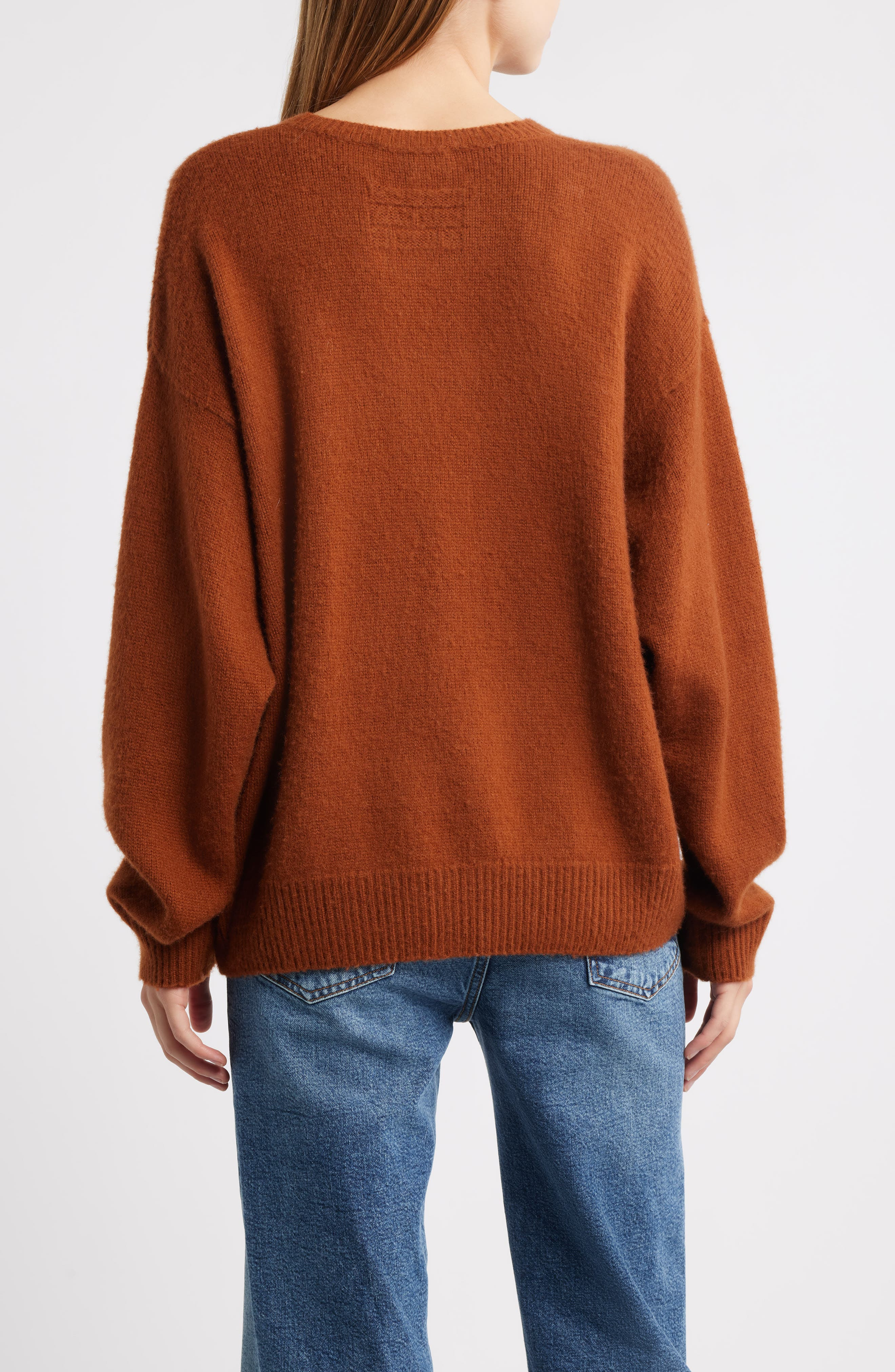 FRAME The Cashmere Brushed Sweater in Rust at Nordstrom - 2