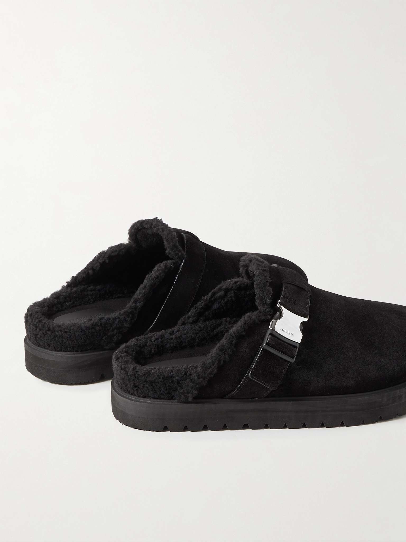 Mon Faux Shearling-Lined Suede Clogs - 5