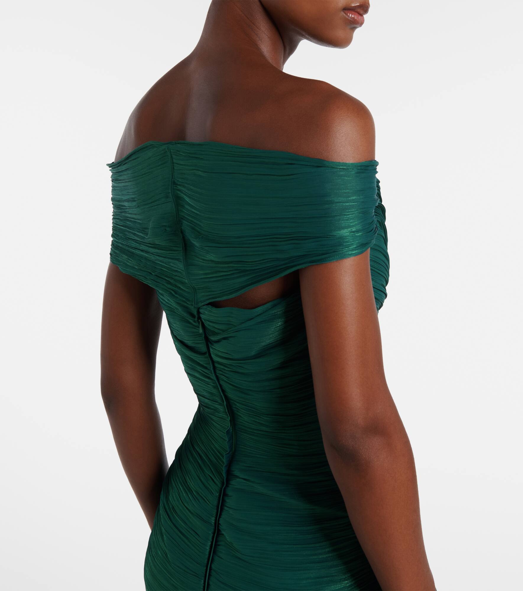 Ruched off-shoulder bustier gown - 6