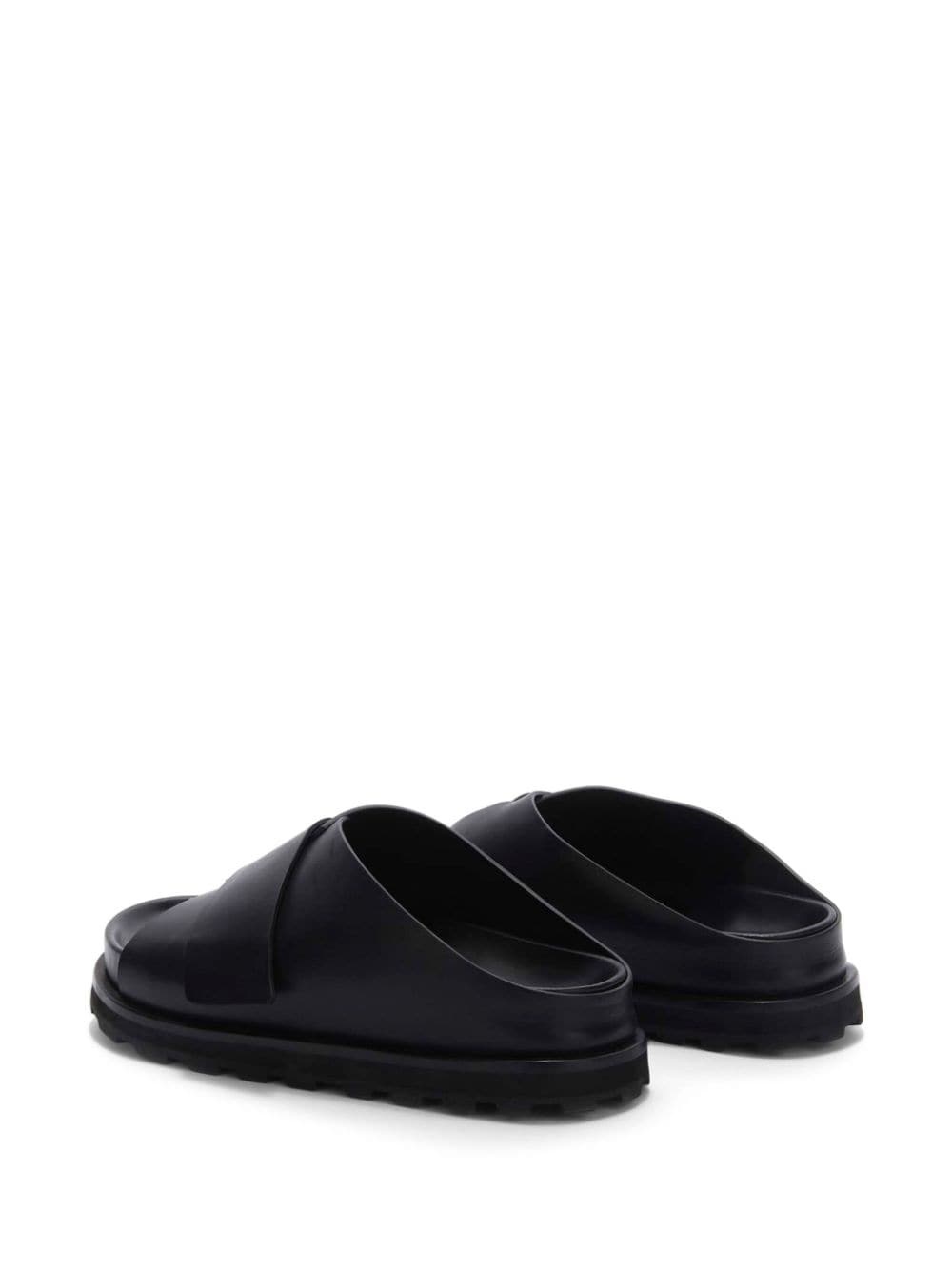 platform leather slides - 3
