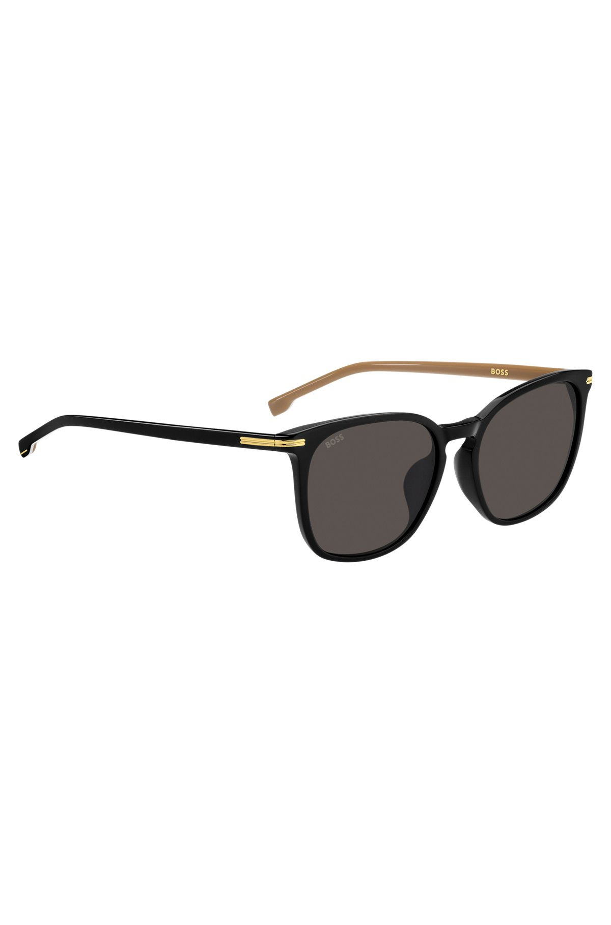 BLACK-ACETATE SUNGLASSES WITH GOLD-TONE TRIMS - 4