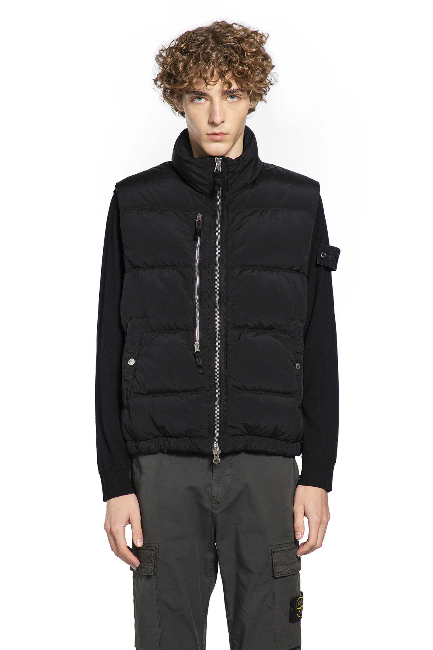 Stone Island Man Black Vests - 1
