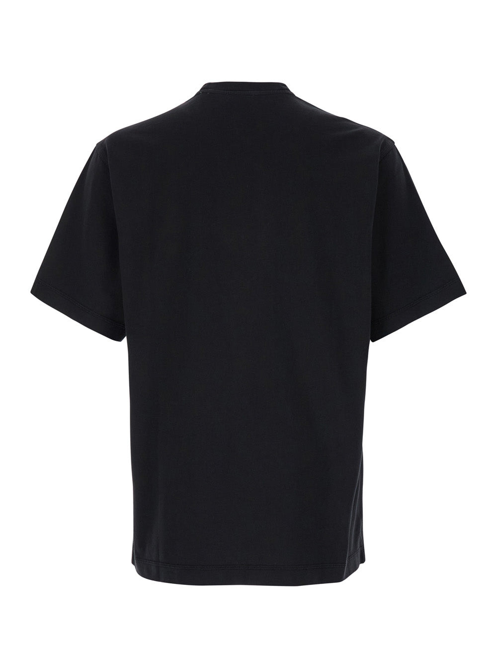 Burberry Men Black Boxy T-Shiirt With Tonal Equestrian Knight Embroidery In Cotton Man - 2