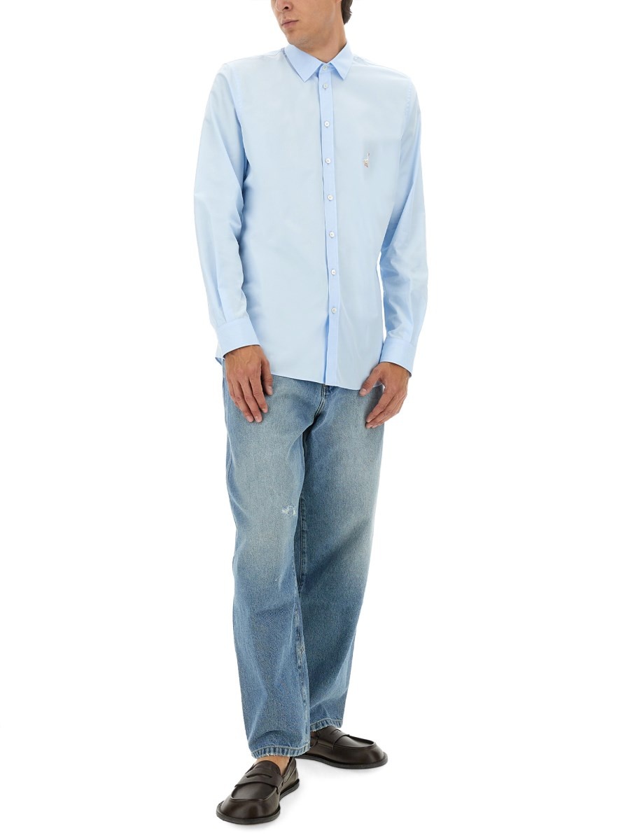 COTTON POPLIN SHIRT WITH GOOSE EMBROIDERY - 2