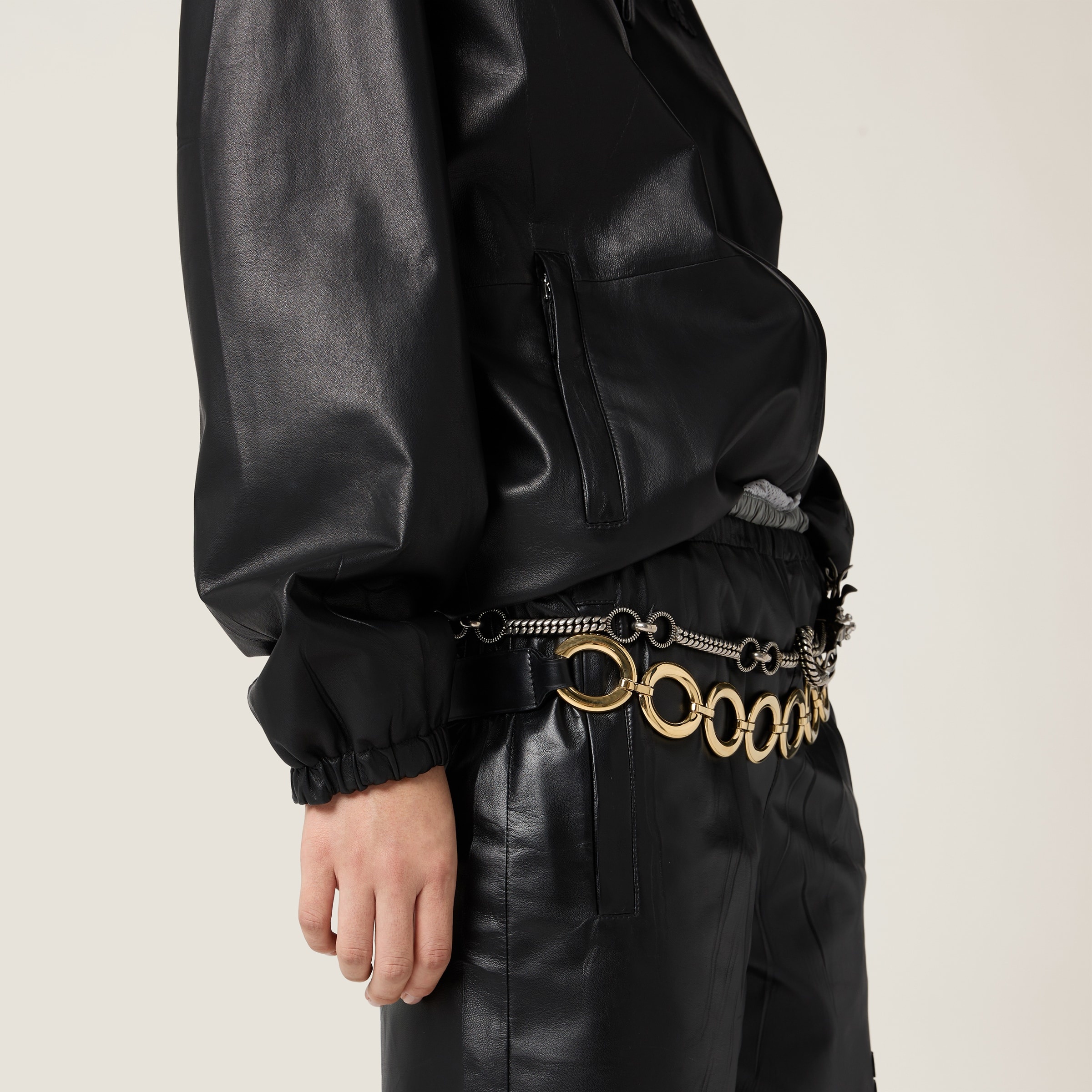 Nappa leather hoodie jacket - 4