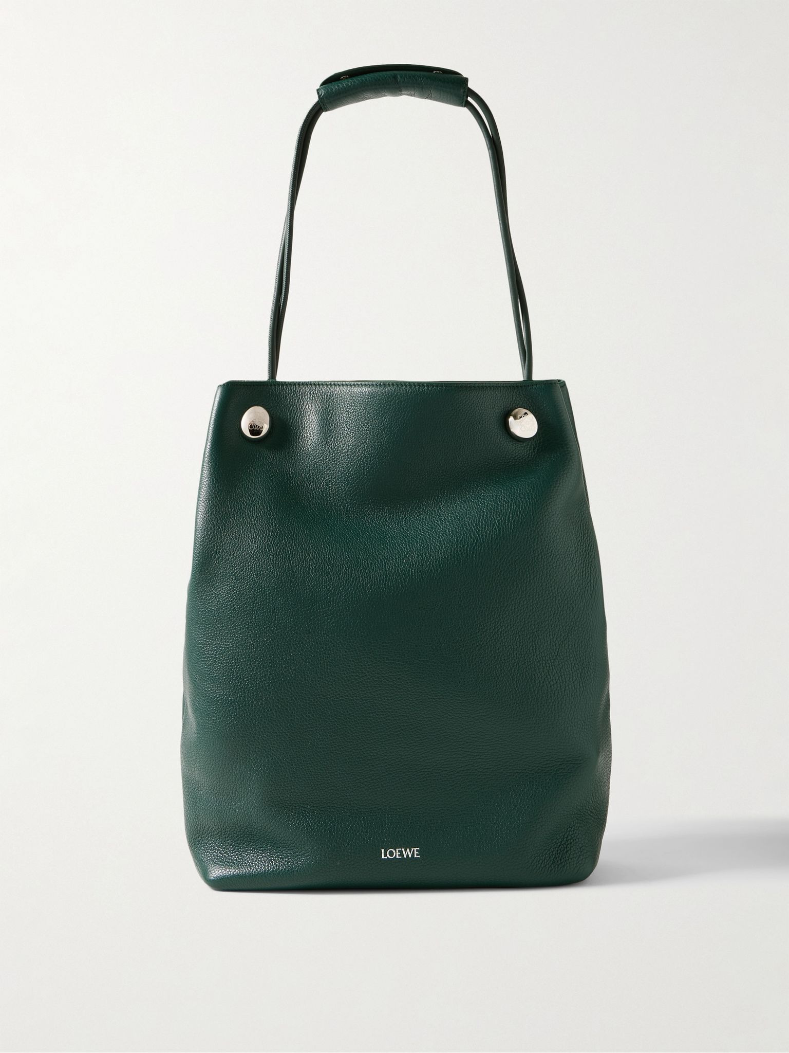 Pebble Full-Grain Leather Tote Bag Green - 1