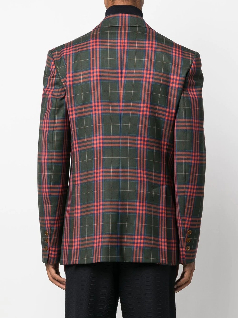 checked virgin wool blazer - 4