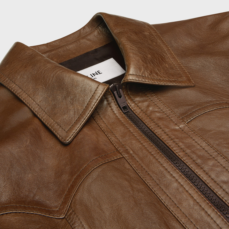 western blouson jacket in wax-effect lambskin 3