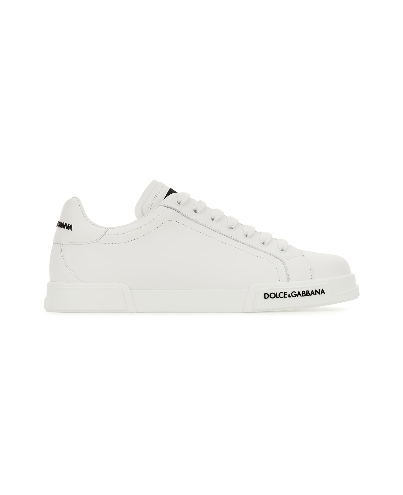 White Leather Portofino Sneakers - 1