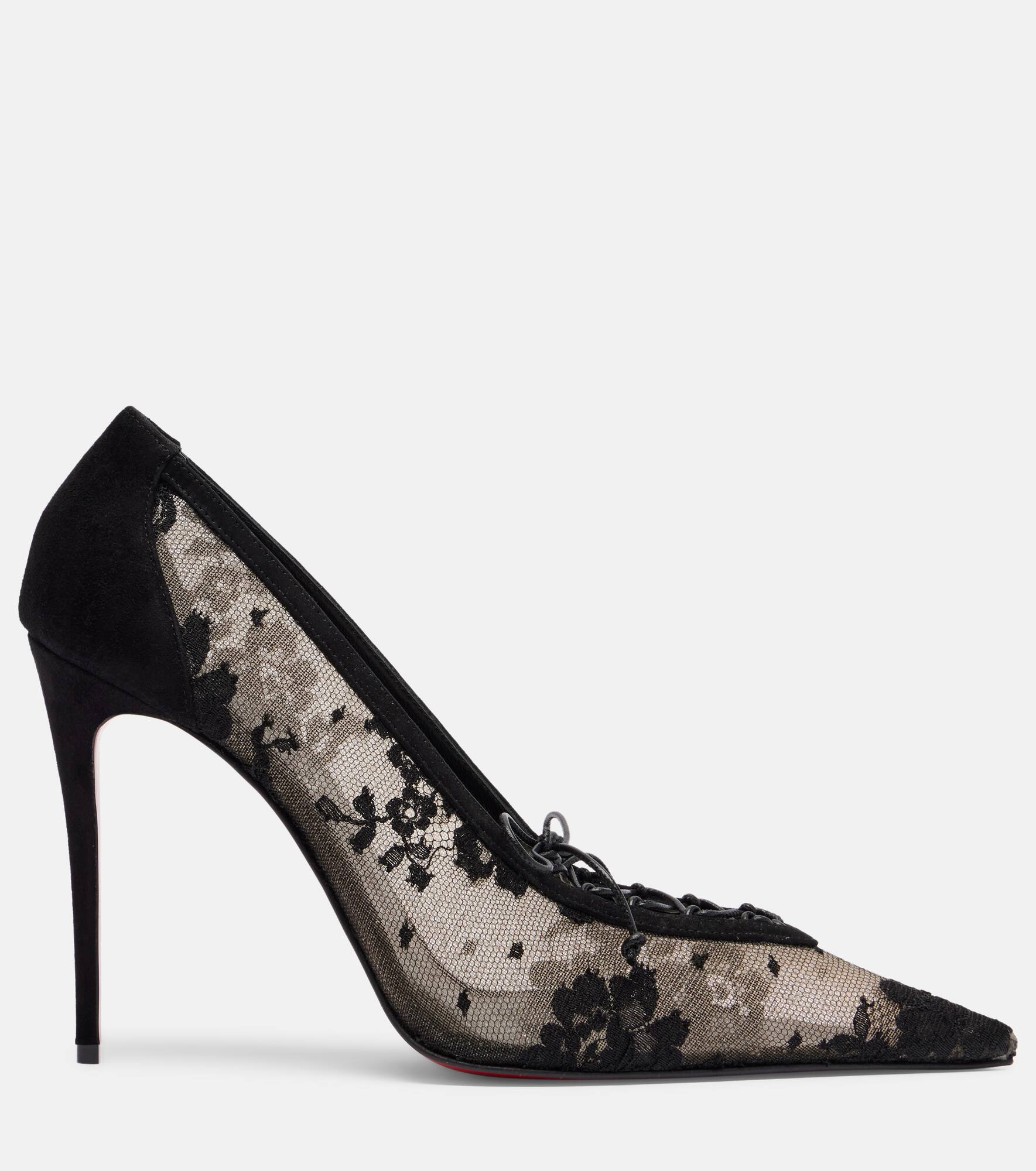 KM Lace 100 suede-trimmed pumps - 4