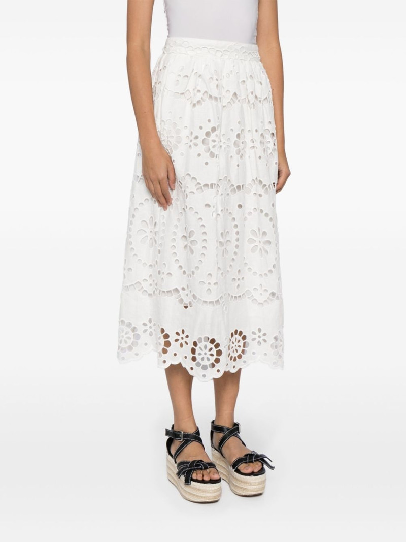 Lexi embroidered linen midi skirt 3