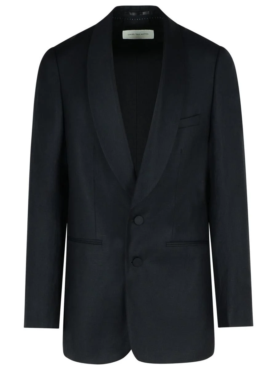 Dries Van Noten 'Bartux' Black Wool Blend Blazer - 1