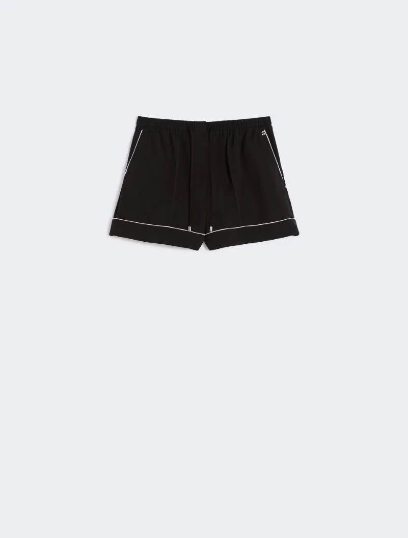 Satin jogger shorts - black - 1