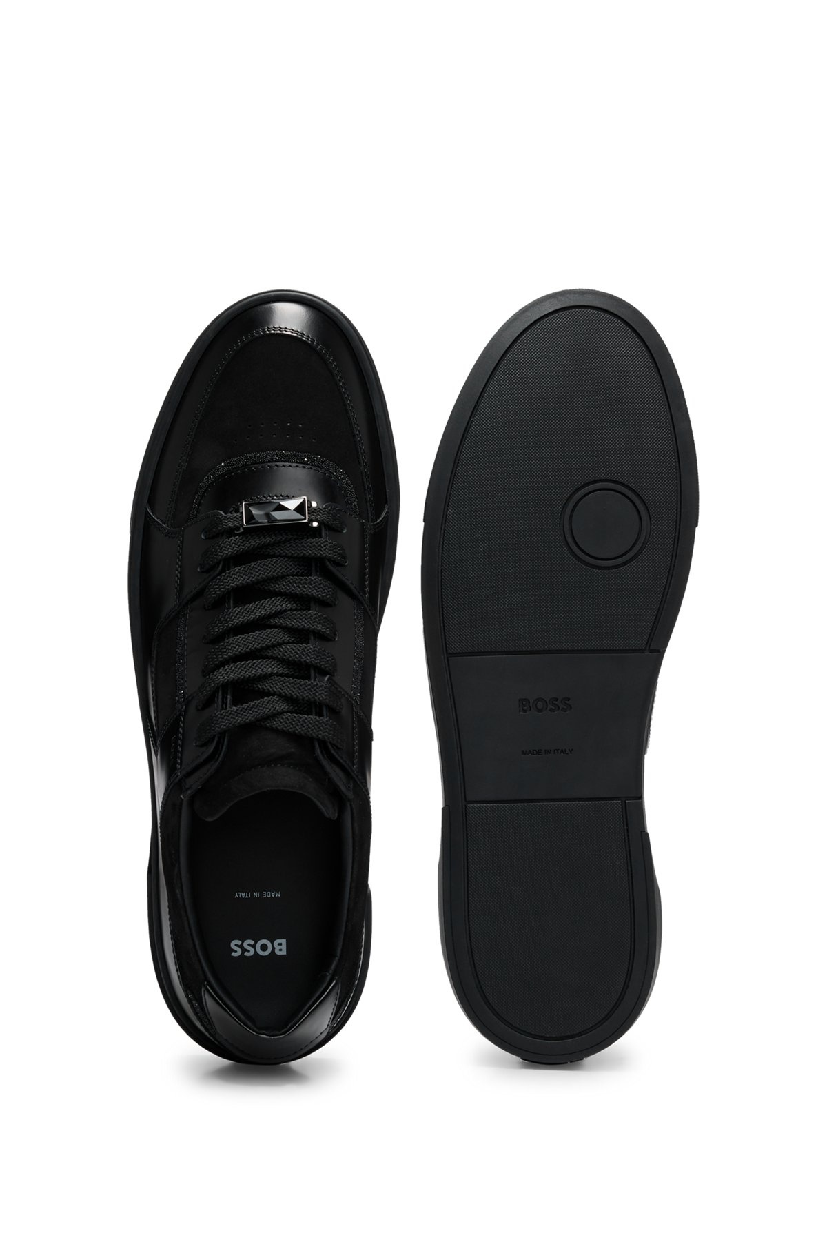 GARY CRYSTAL-TRIM TRAINERS IN LEATHER AND VELVET - 4