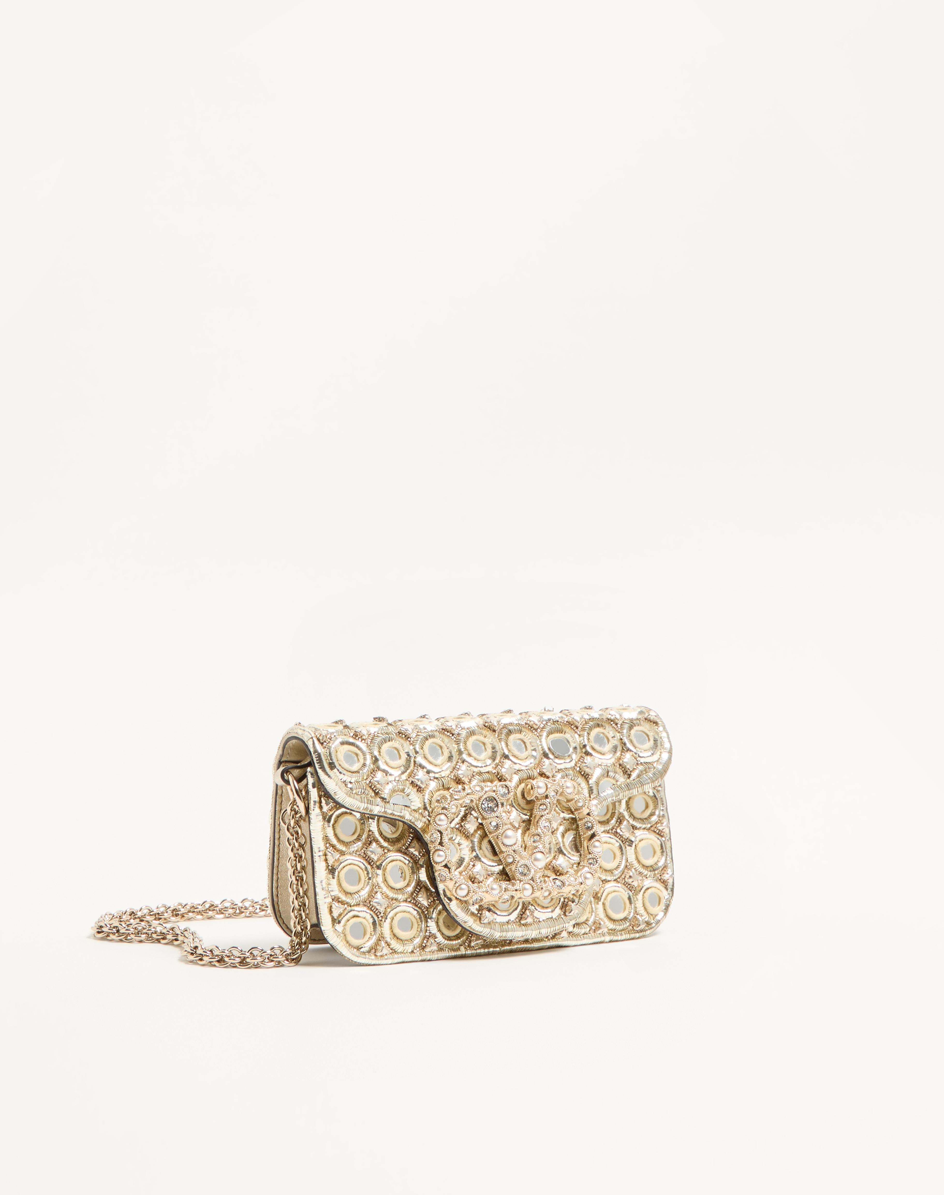 VALENTINO GARAVANI LOCÒ SMALL SHOULDER BAG EMBROIDERED WITH JEWEL LOGO - 3