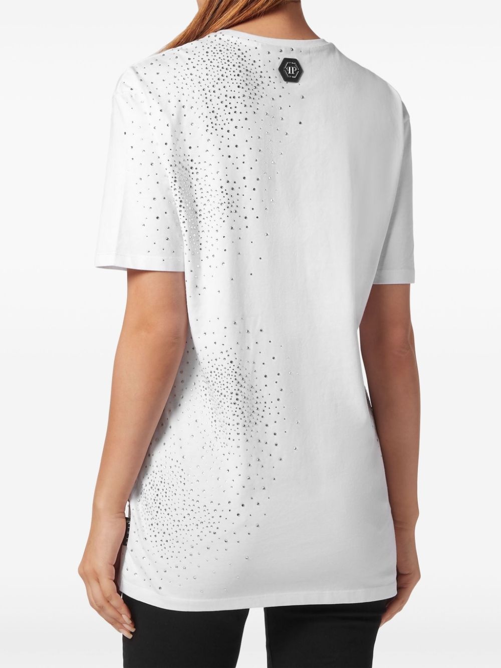 crystal-embellished cotton T-shirt - 4