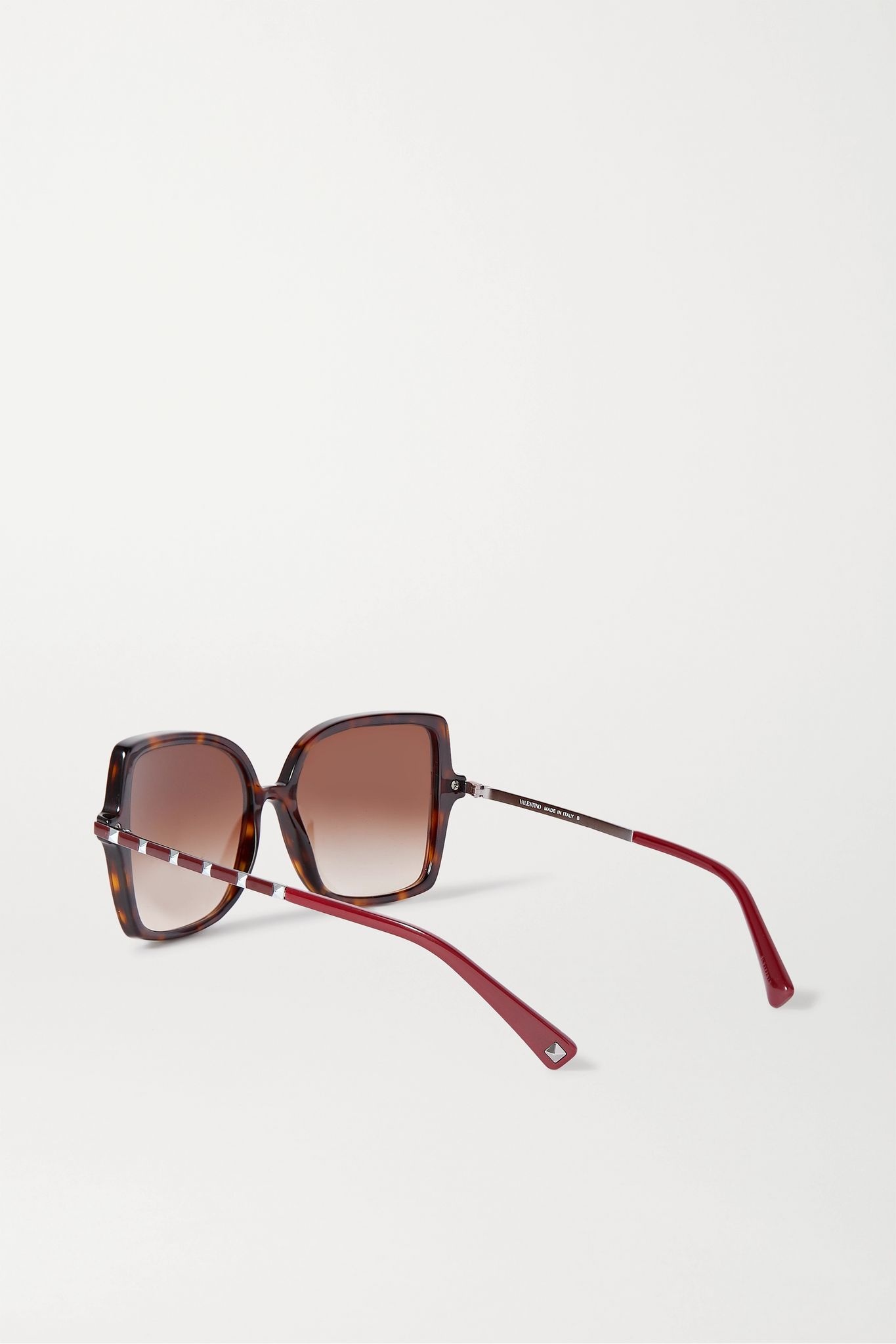 Valentino Garavani Rockstud oversized square-frame tortoiseshell acetate sunglasses - 3