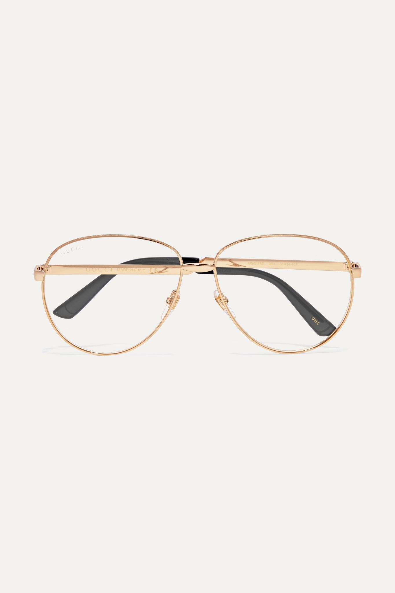 Aviator-style gold-tone optical glasses - 1