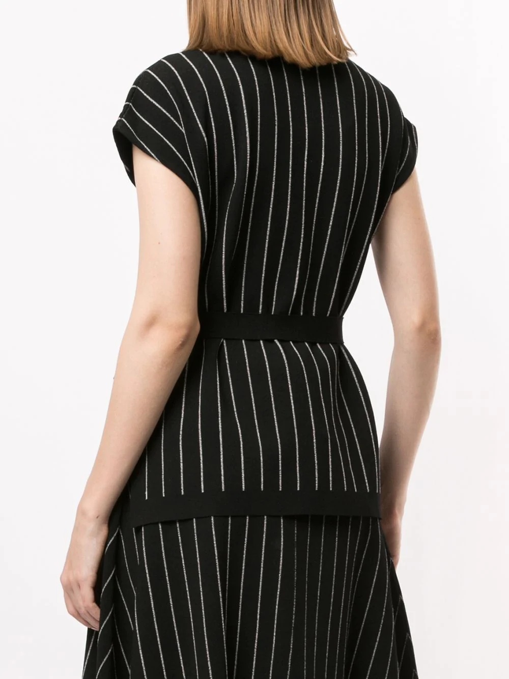 knitted pinstripe pattern top - 4