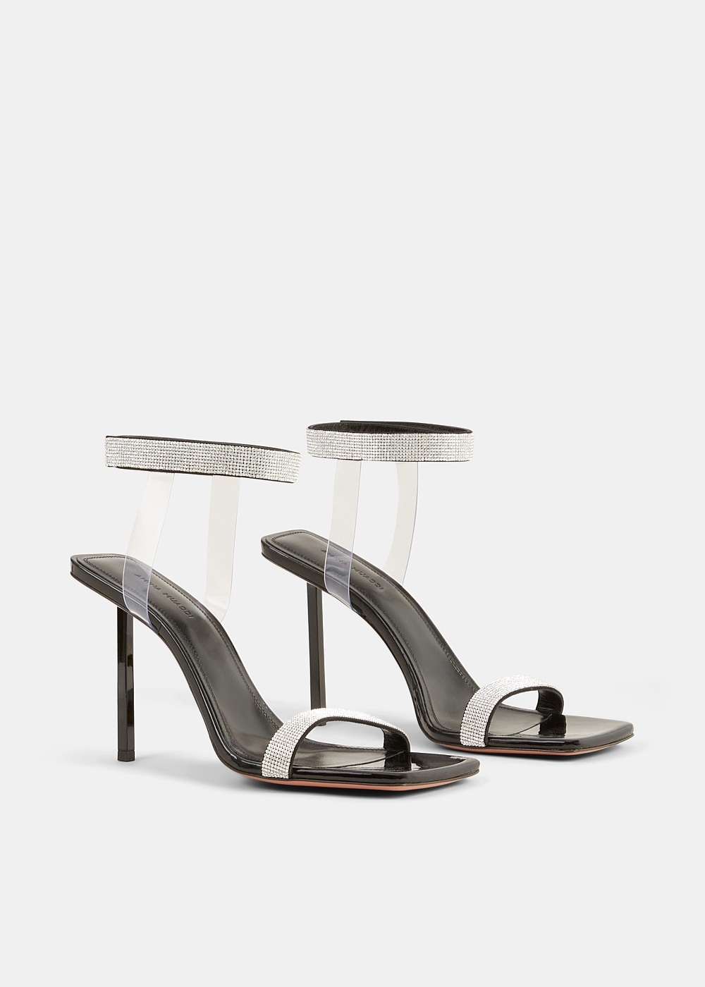 Black Rih Patent Sandals - 4