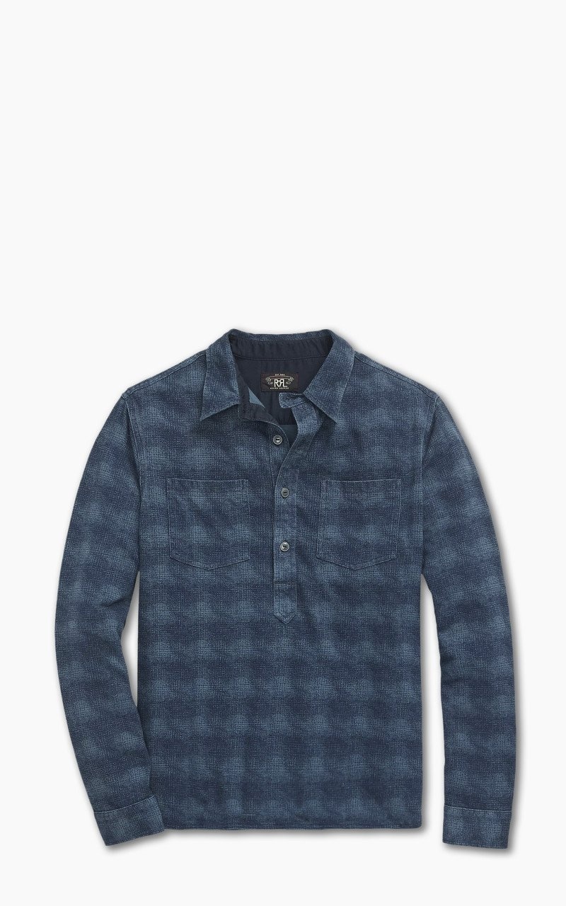 トップス RRL plaid-print jersey popover shirt RRL by Ralph Lauren Plaid-Print Jersey Popover Workshirt