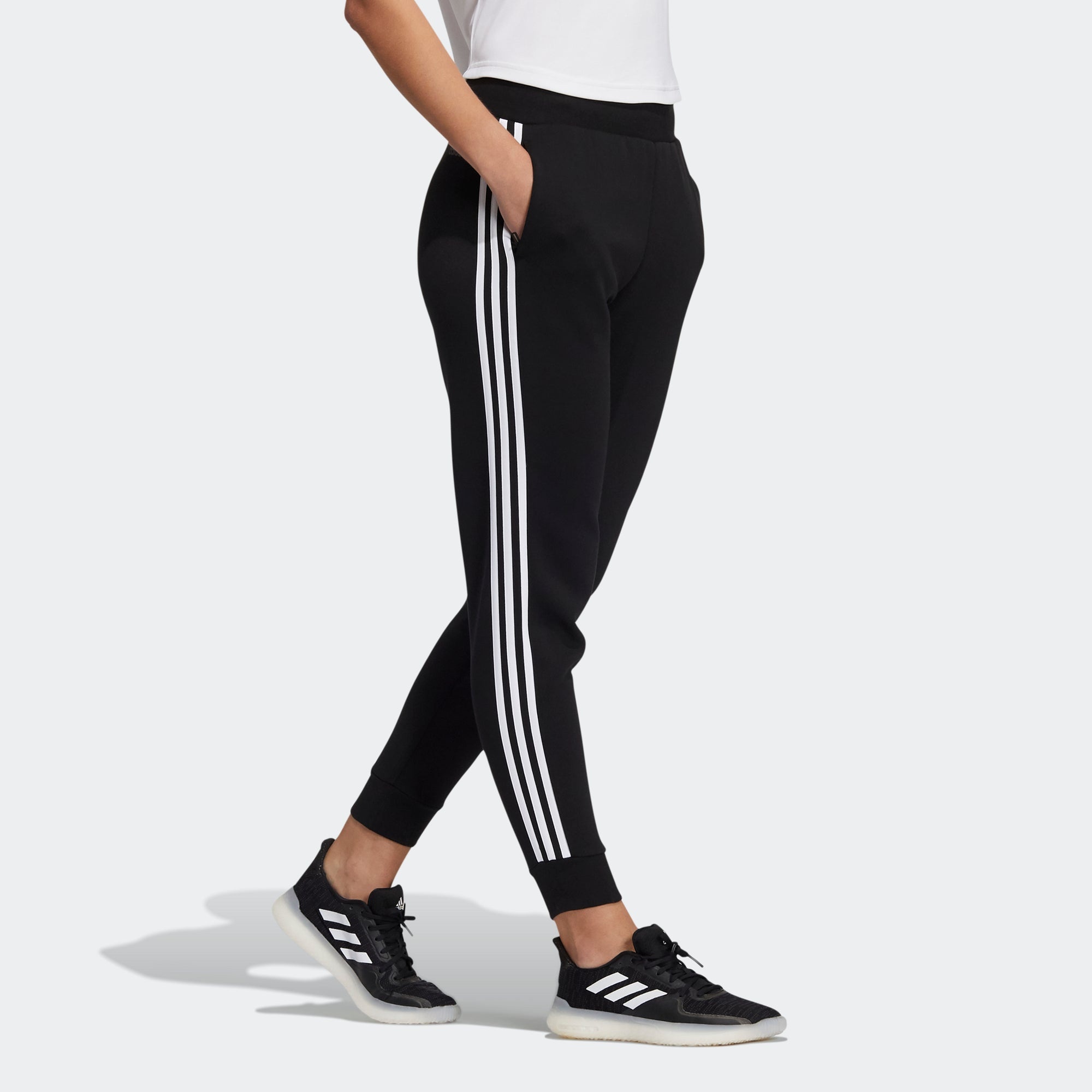 (WMNS) adidas Fi W Pt Dk Rlx Casual Sports Running Bundle Feet Long Pants/Trousers Black H09691 - 4