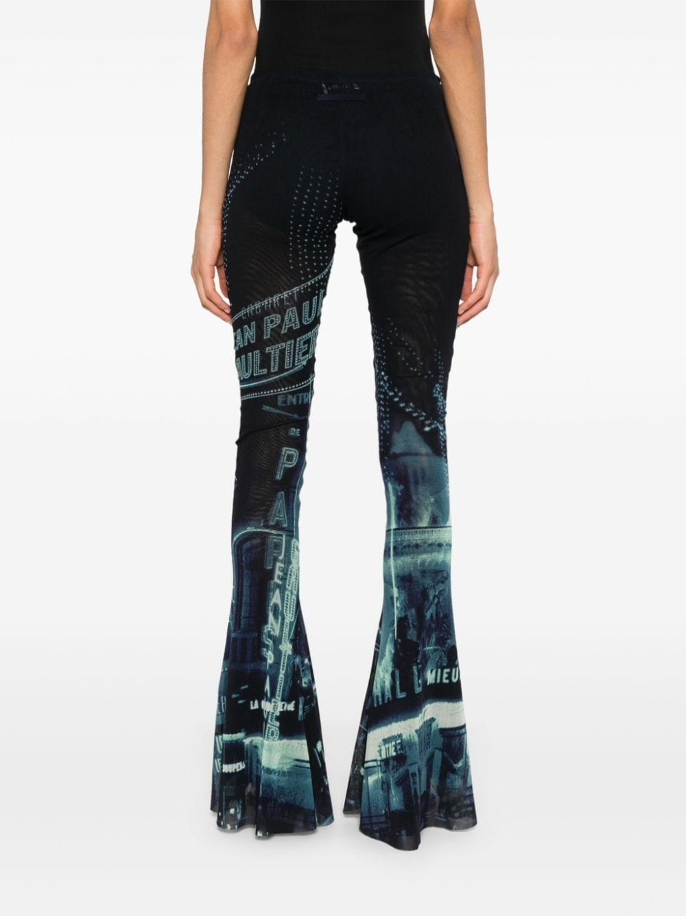 Pigalle-print flared trousers - 4