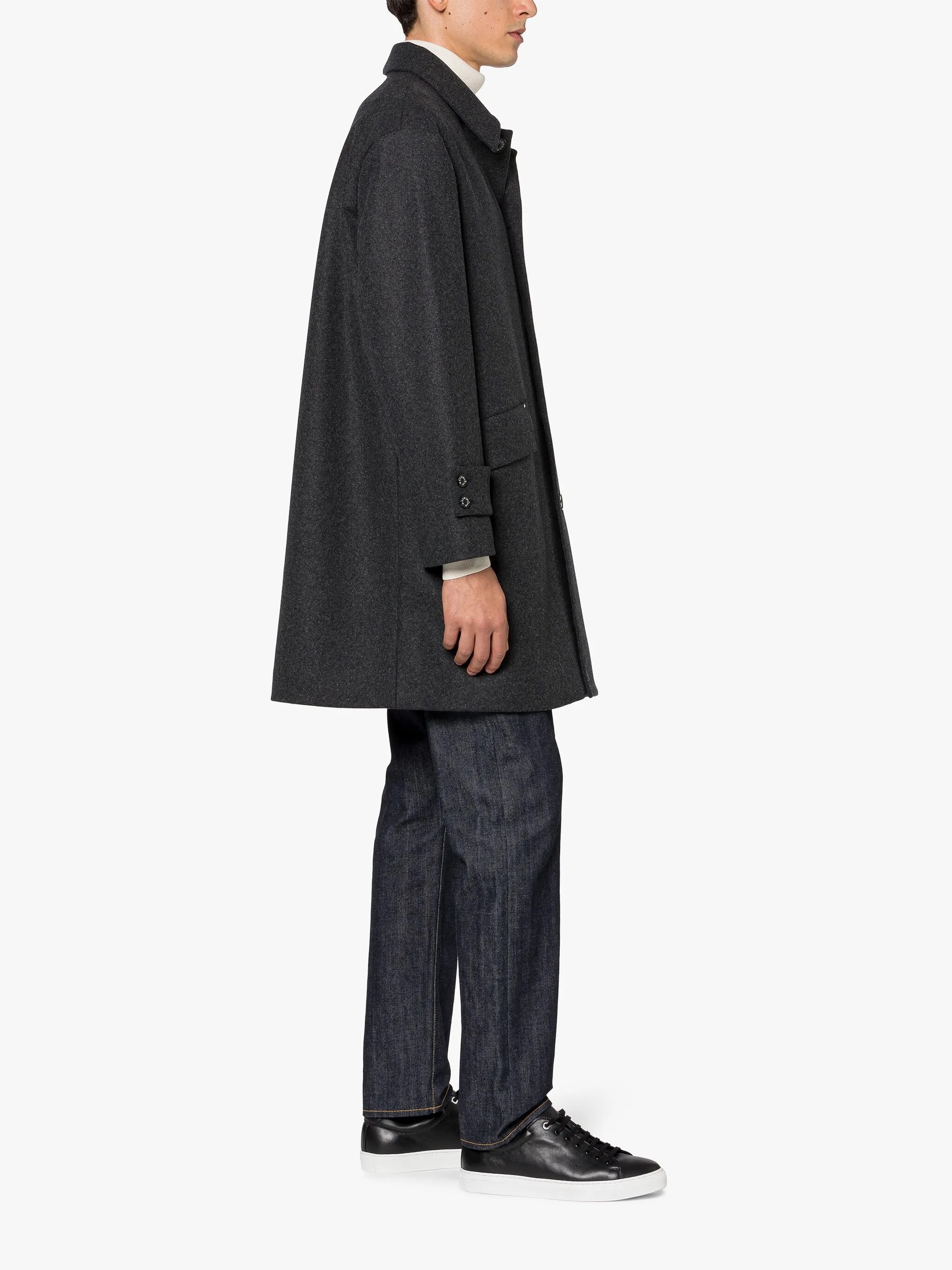 MACKINTOSH OTHER HUMBIE EX COAT 10 WOOL Blue SOLID Used | eBay