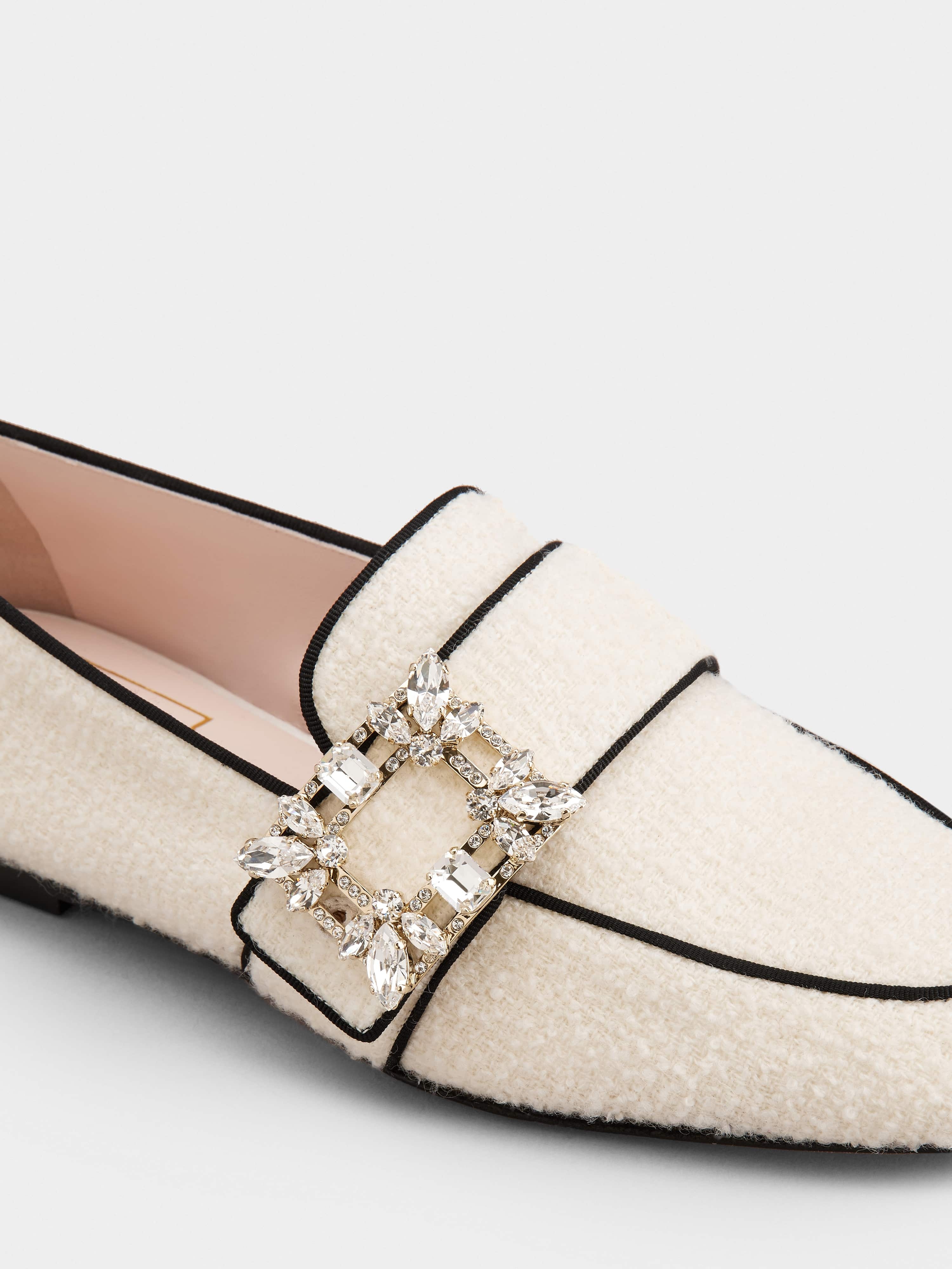 Mini Broche Vivier Buckle Loafers in Fabric - 3