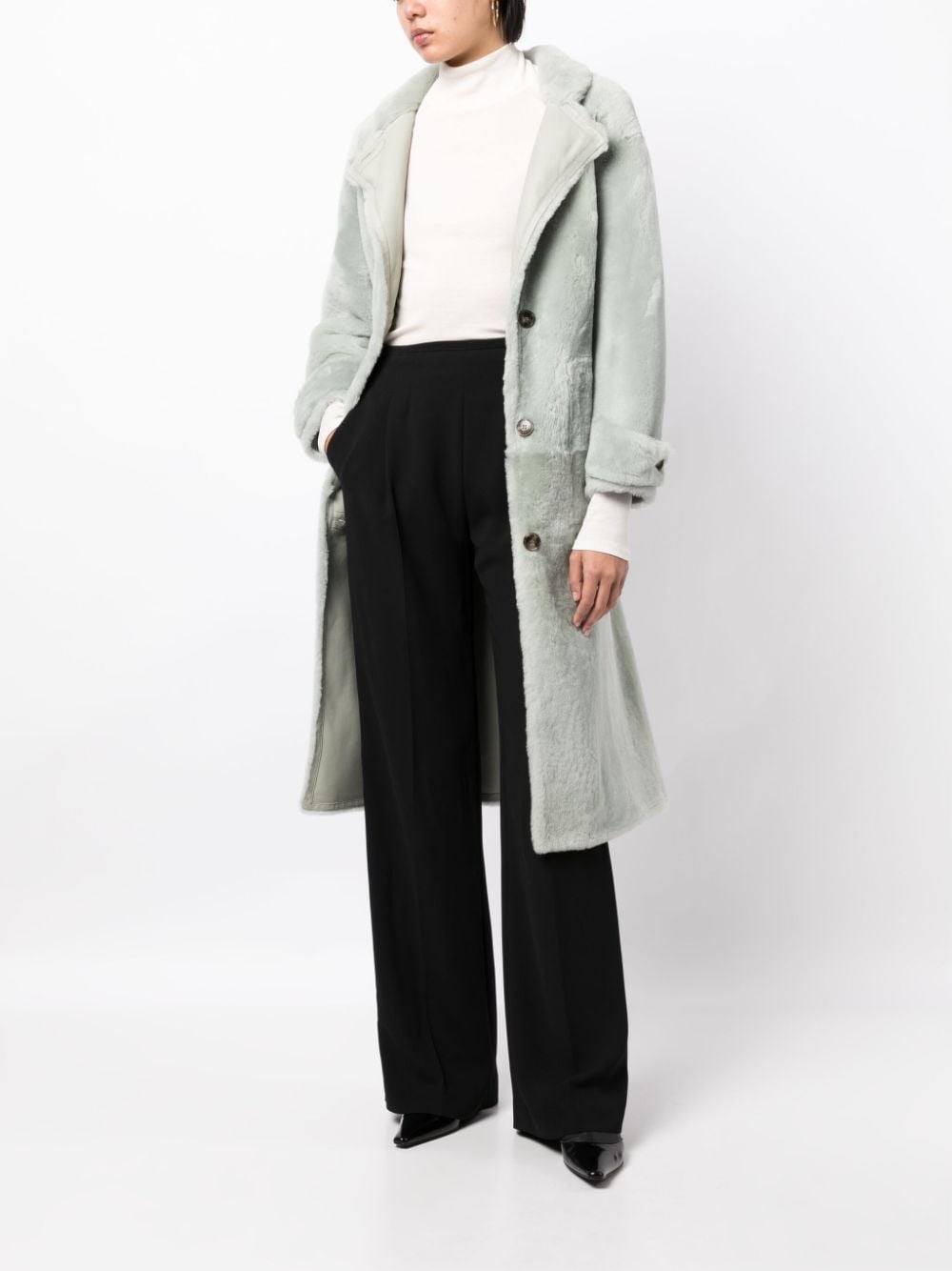 button-up mid-length coat - 2