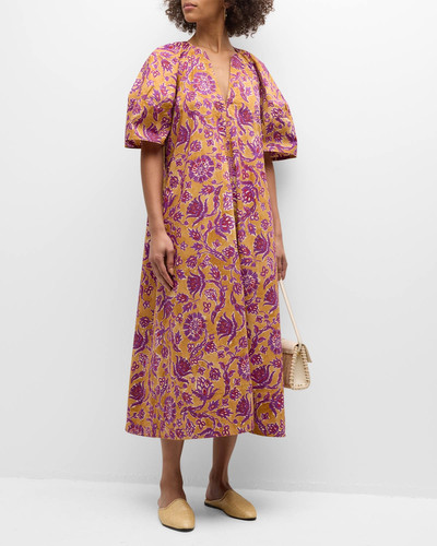 Vanessa Bruno Brooklyn Floral-Print Cotton Poplin Midi Dress outlook