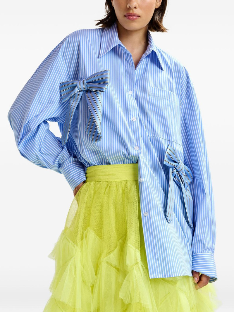Jiwi striped-pattern bow shirt 4