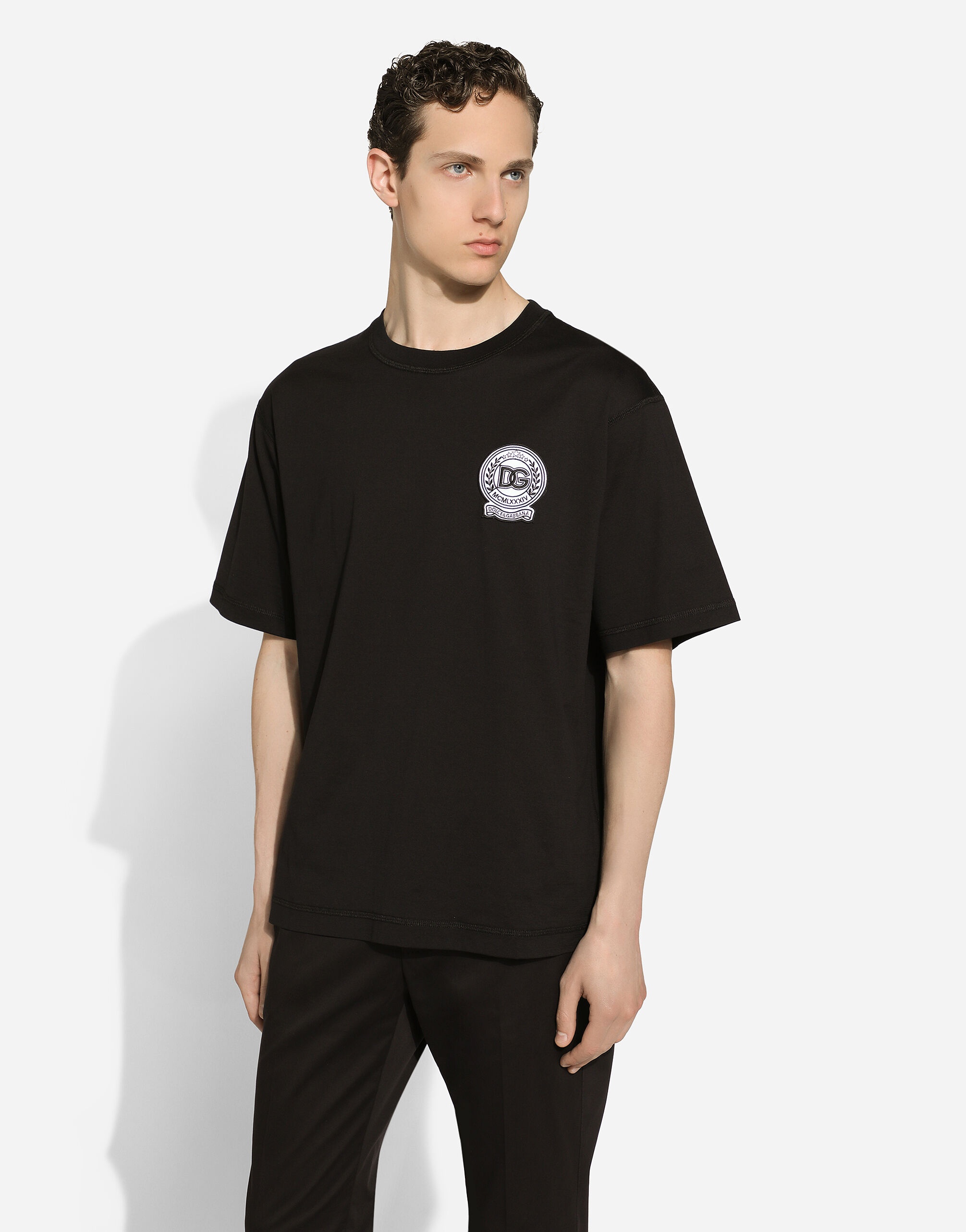 Cotton T-shirt with logo embroidery - 4