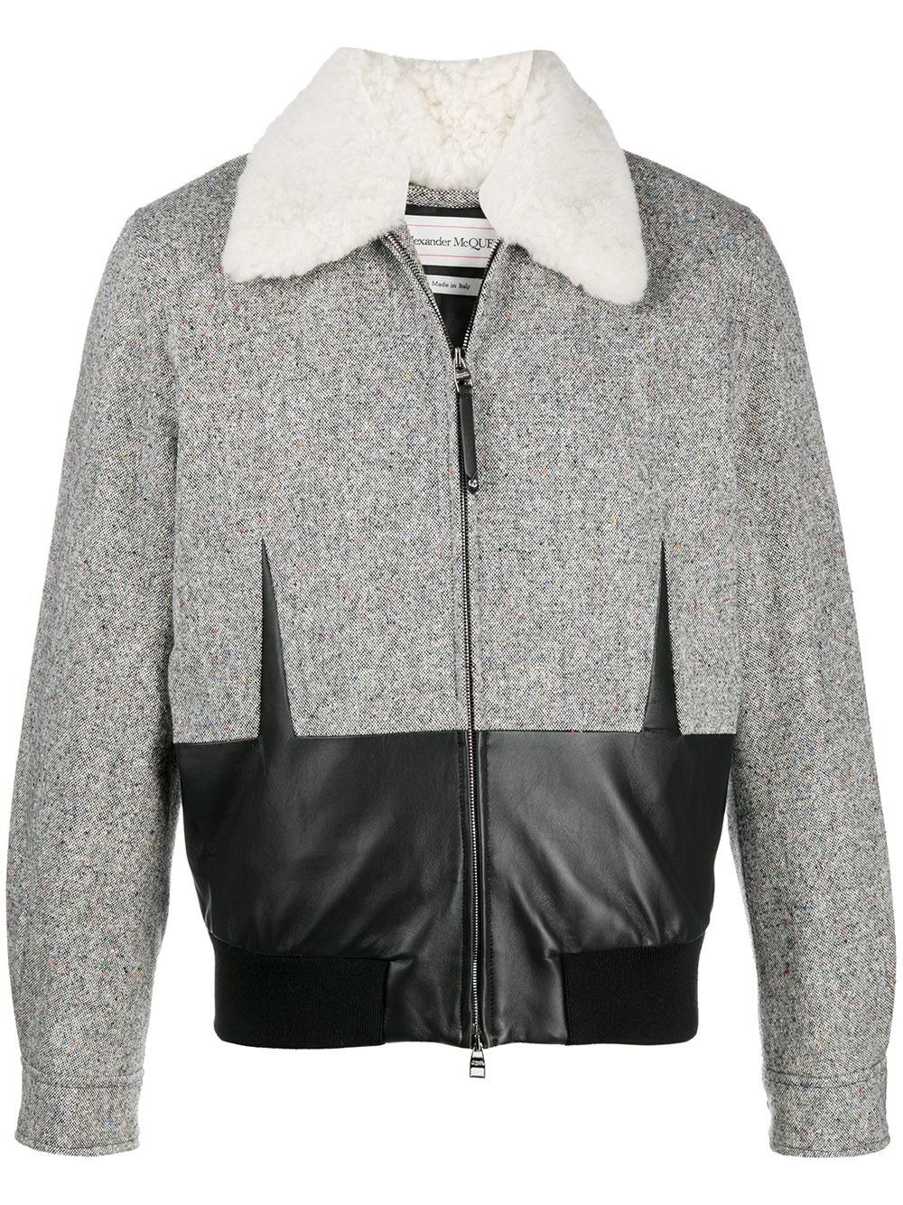 fur collar bomber jacket - 1