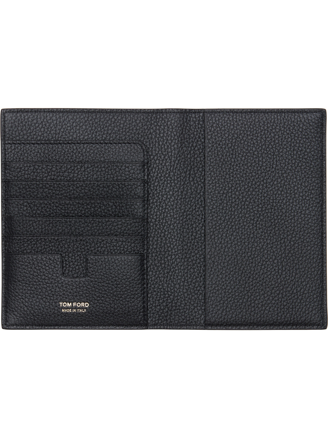 Black Soft Grain Leather T Line Passport Holder - 3