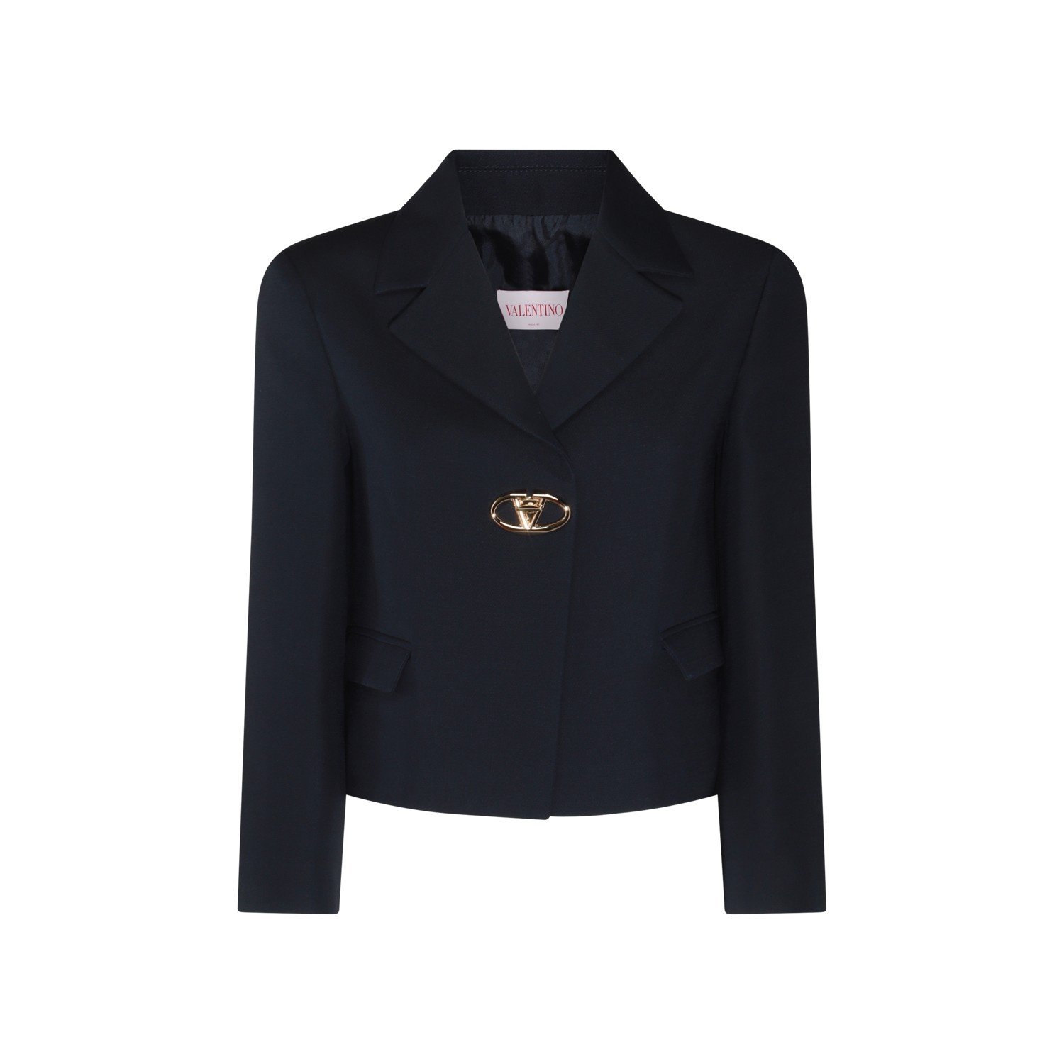 NAVY BLUE WOOL BLAZER - 1