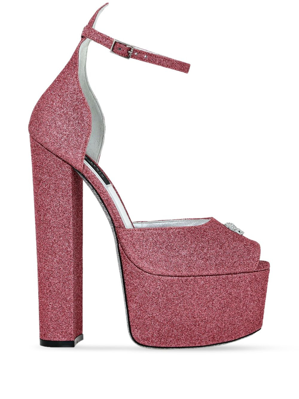 120mm glittered platform sandals - 1