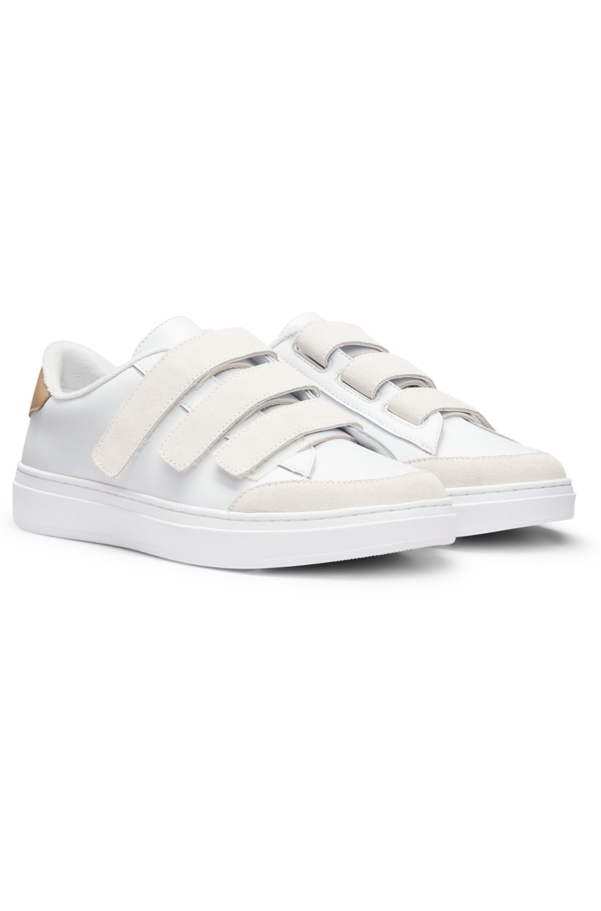 LEATHER TRAINERS WITH SUEDE RIPTAPE STRAPS - 2