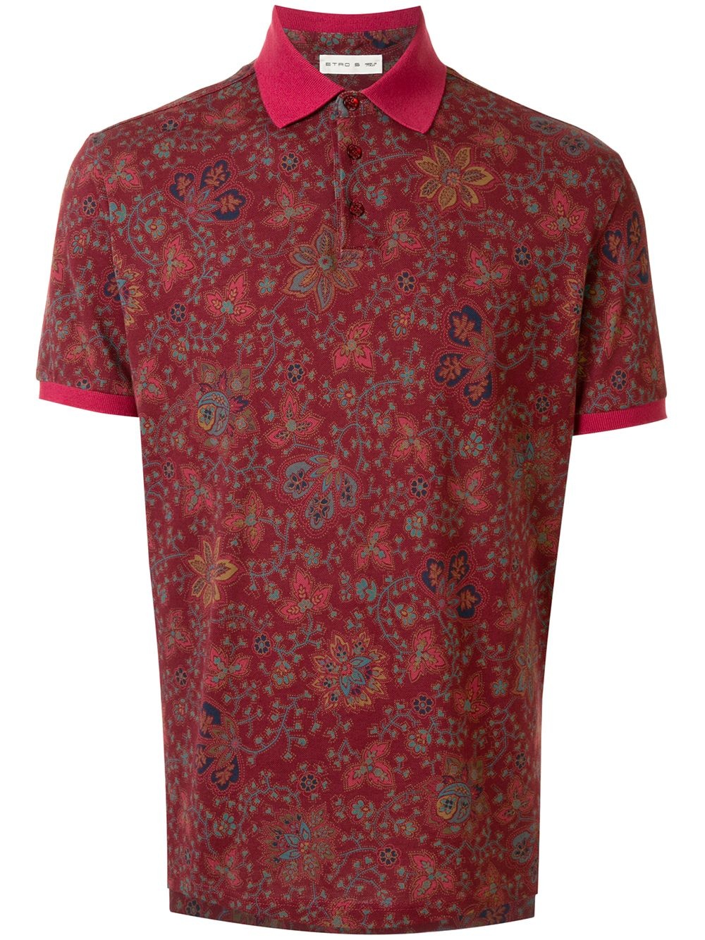 floral-print cotton polo - 1