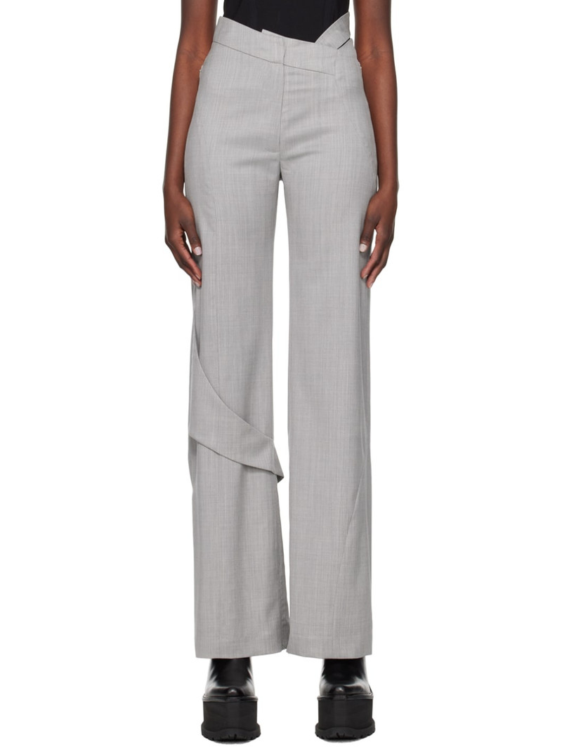 Gray Fluid Trousers 1