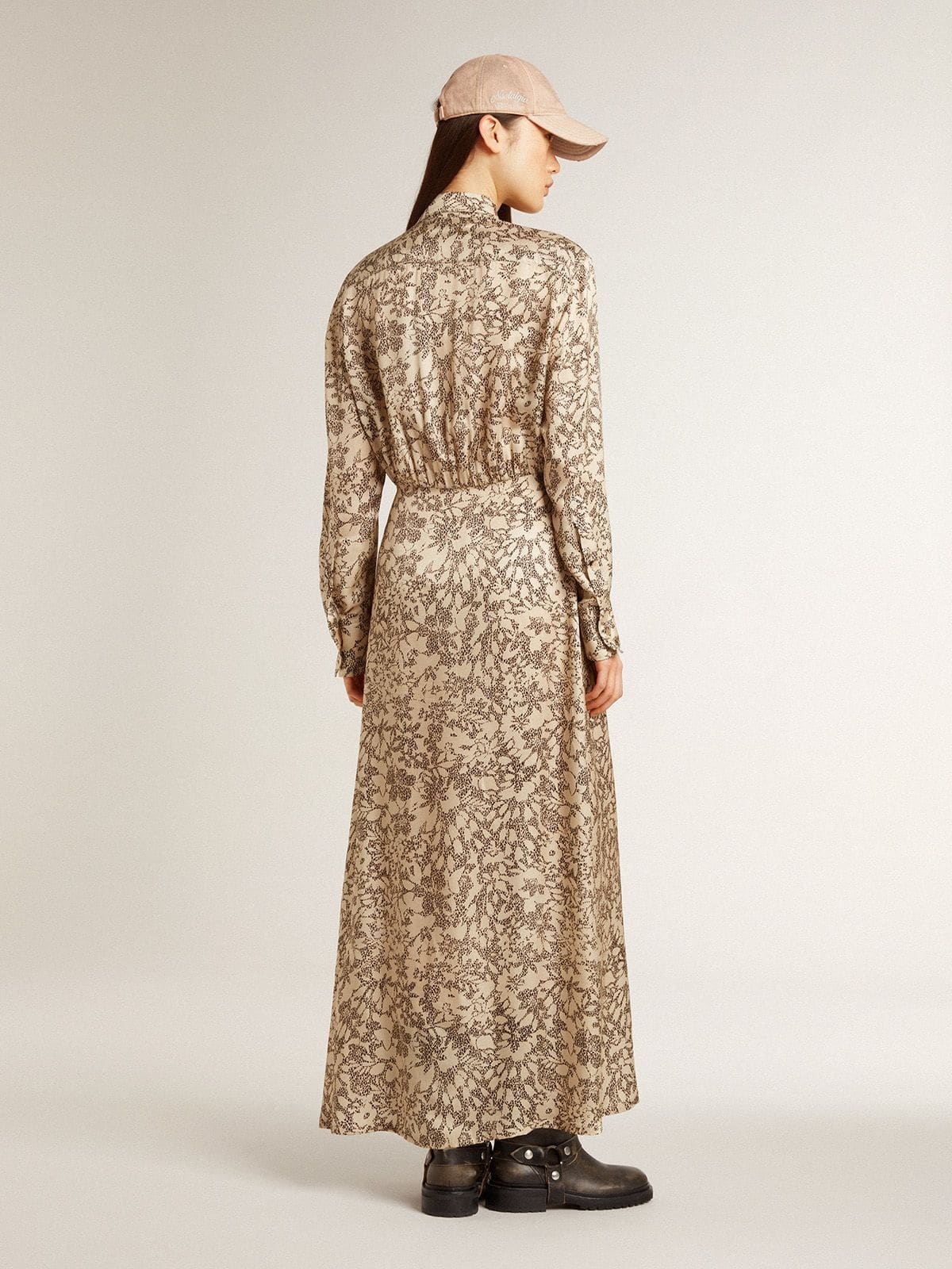 Women's silk-blend midi dress with a floral print - 4