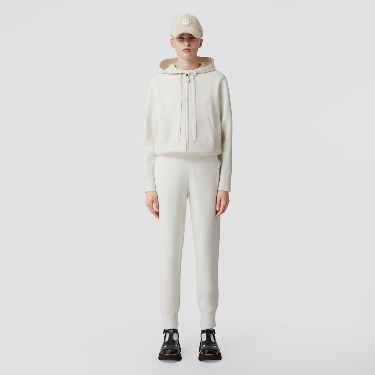 Monogram Motif Cashmere Cotton Blend Jogging Pants - 2